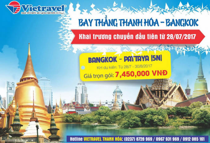 Thời gian bay đến Bangkok đã rút ngắn chỉ còn 1h30'