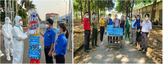 Nhận mật ong lên men và quà Tết từ Bí thư Tỉnh Đoàn Bình Phước Trần Quốc Duy, các “thiên thần áo trắng” ở tuyến đầu ngăn dịch vô cùng mừng vui và xúc động