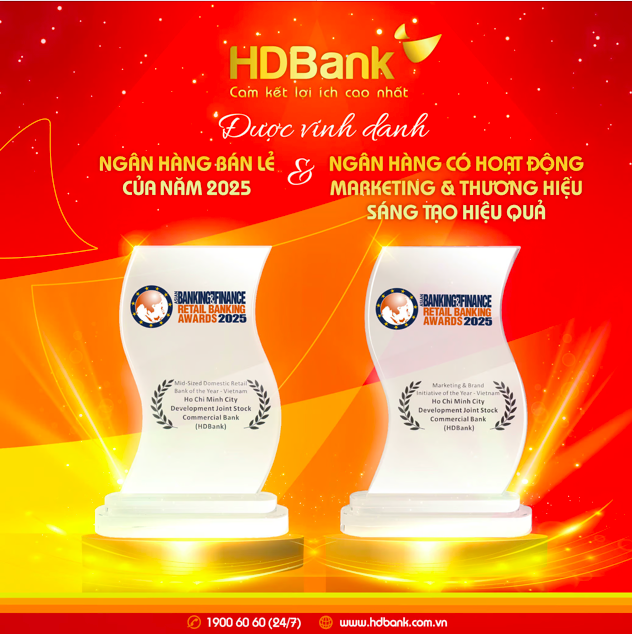 Hai giải thưởng quốc tế năm 2025 là những ghi nhận ý nghĩa trong hành trình 35 năm phát triển của HDBank.