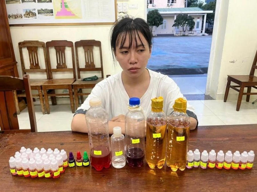 Đối tượng Phạm Thị Trà My tại cơ quan công an