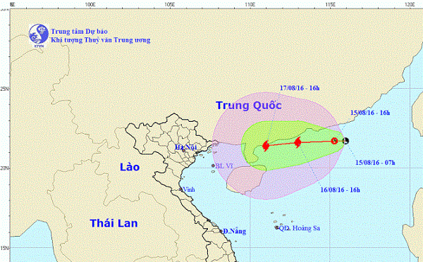 Đường đi của bão.