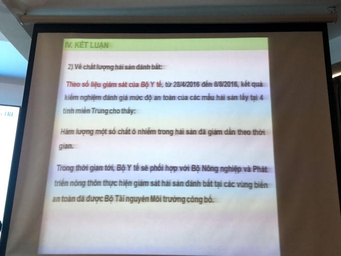 Kết luận về chất lượng hải sản đánh bắt.