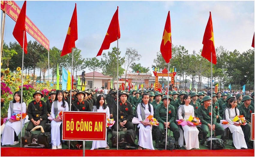 Năm 2025, Bến Tre có 243 thanh niên ưu tú tham gia nghĩa vụ CAND. Ảnh: Anh Tiên