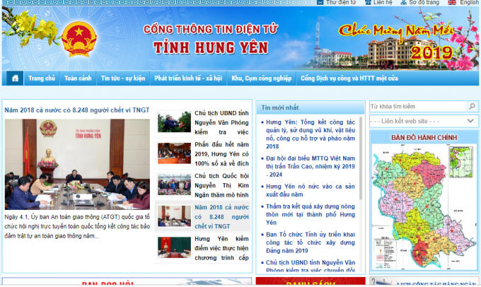 Website cổng thông tin điện tử tỉnh Hưng Yên.
