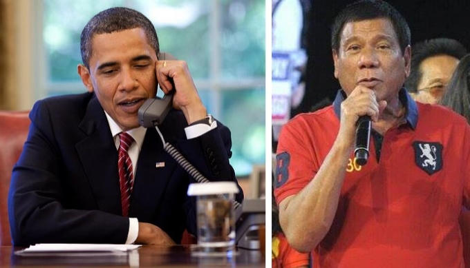 Tổng thống Obama và Tổng thống Duterte.