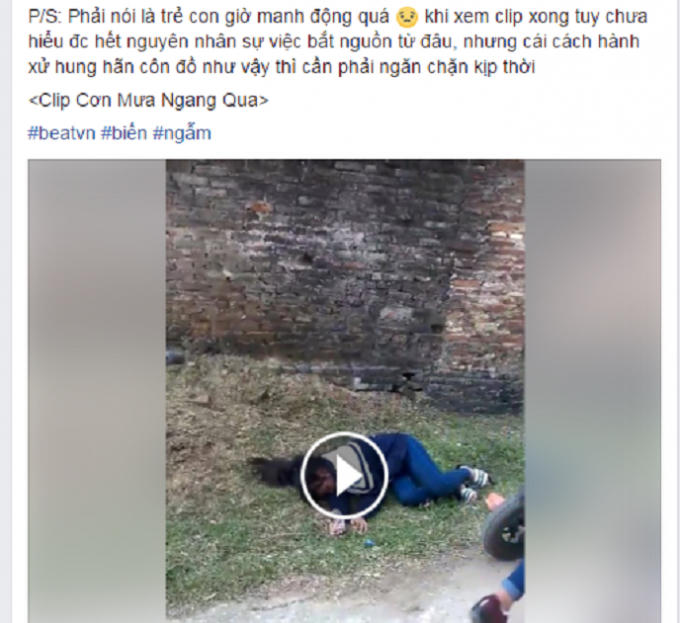 Clip được lan truyền trên mạng xã hội khiến nhiều người xem búc xúc.