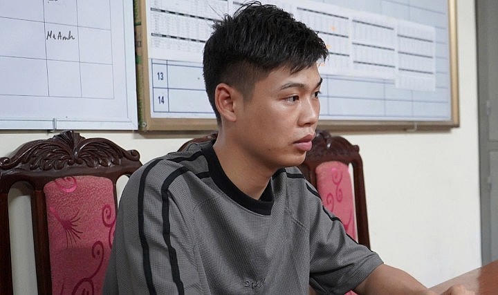 Hoàng Văn Khởi tại cơ quan công an. (Ảnh: CACC).