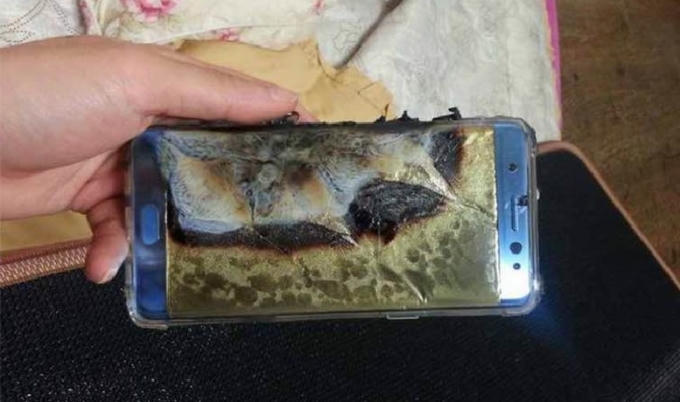Sam Sung đã ghi nhận 35 trường hợp Note 7 trên toàn thế giới bị phát nổ. Ảnh internet.