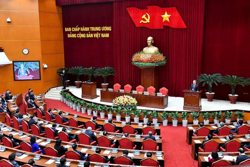 Quang cảnh một phiên họp Hội nghị Trung ương khóa XIII