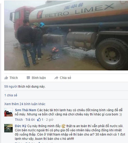 Đốt lửa làm nóng bình dầu chở xăng dầu thì chẳng khác nào cưa bom.