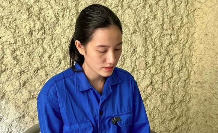 Bị can Nông Thị Thu Thủy tại cơ quan điều tra. Ảnh: Công an cung cấp.
