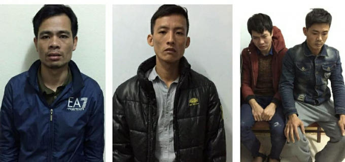 Các đối tượng trong vụ án bị bắt giữ. (Ảnh: báo Vietnamnet)