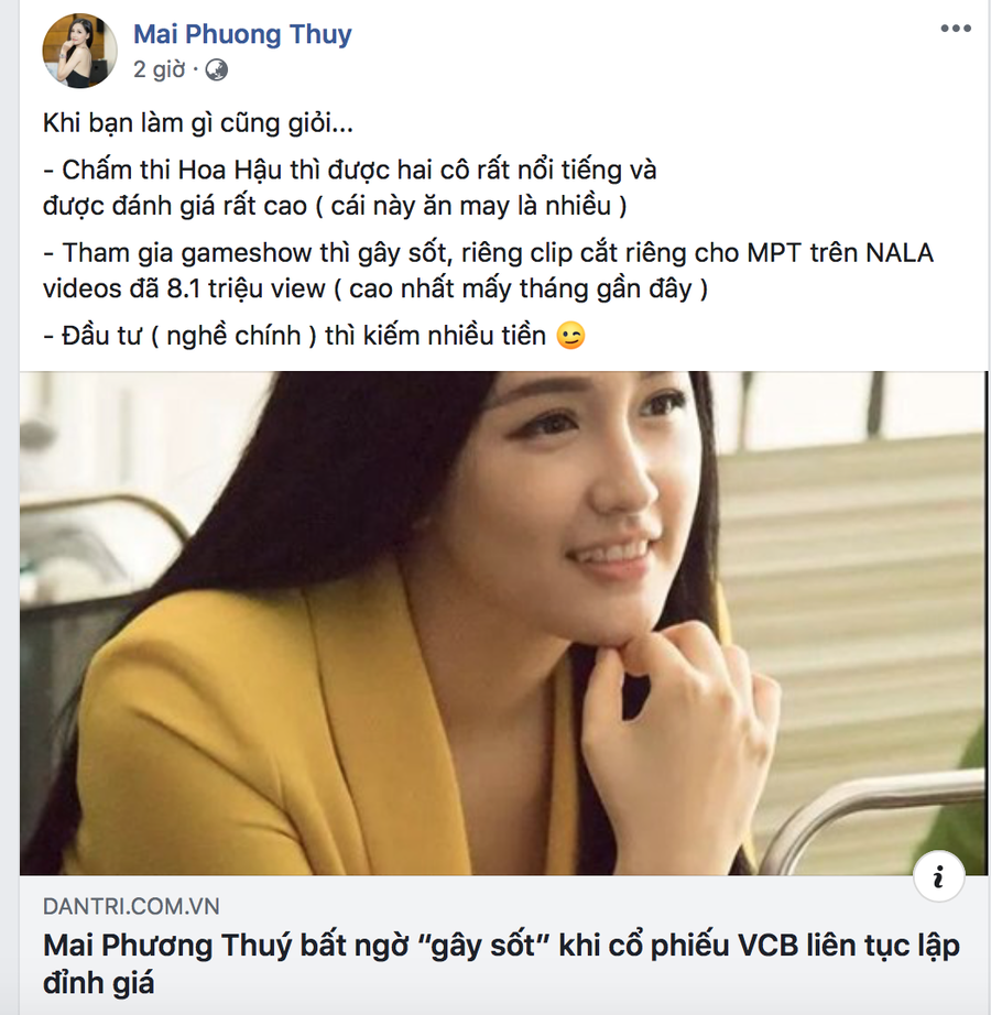 Mai Phương Thuý khiến giới đầu tư trầm trồ khi hé lộ danh mục chứng khoán - 1