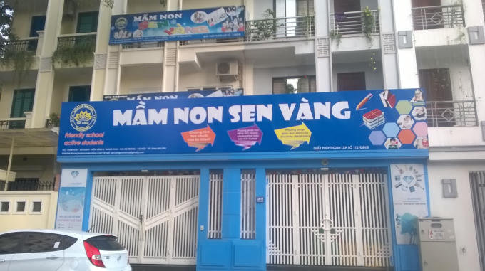 Trường mầm non Sen Vàng nơi được cho là xảy ra sự việc trên. Ảnh: Hoàng Duy