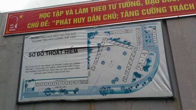 Sơ đồ vị trí camera trường tiểu học Lương Thế Vinh quận Thủ Đức, TP HCM.