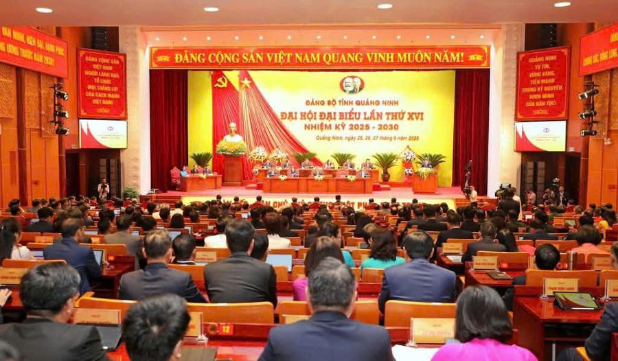 Quang cảnh Đại hội Đảng bộ tỉnh Quảng Ninh khai mạc Đại hội XVI, nhiệm kỳ 2025 – 2030