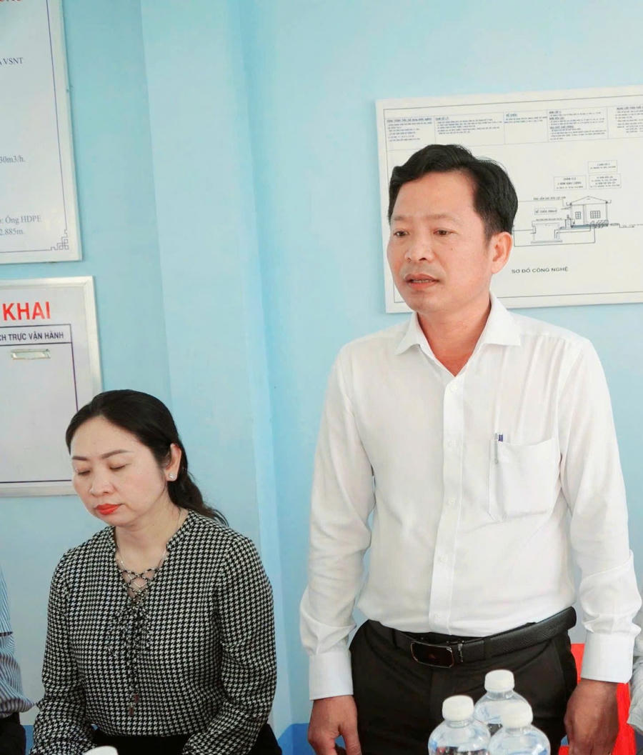 Ông Nguyễn Thanh Bình, Giám đốc Trung tâm Nước sạch và Vệ sinh Môi trường Nông thôn phát biểu.