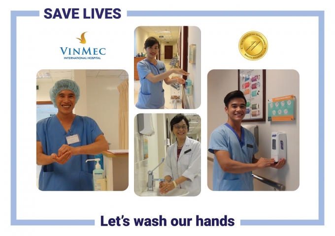 Vệ sinh tay là yêu cầu bắt buộc đối với các cán bộ y tế Vinmec trước khi thăm khám, nhằm phòng ngừa nguy cơ nhiễm khuẩn bệnh viện.