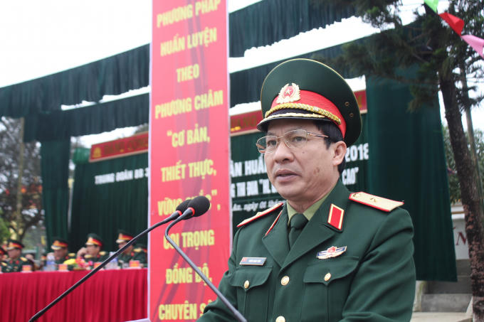 Thiếu tướng Doãn Ngọc Sơn phát biểu tại buổi lễ.