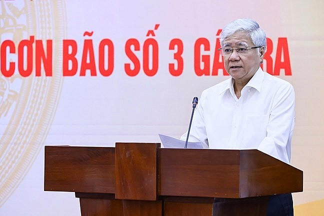 Chủ tịch UBTƯ MTTQ Việt Nam phát biểu tại cuộc họp. Ảnh: Quang Vinh