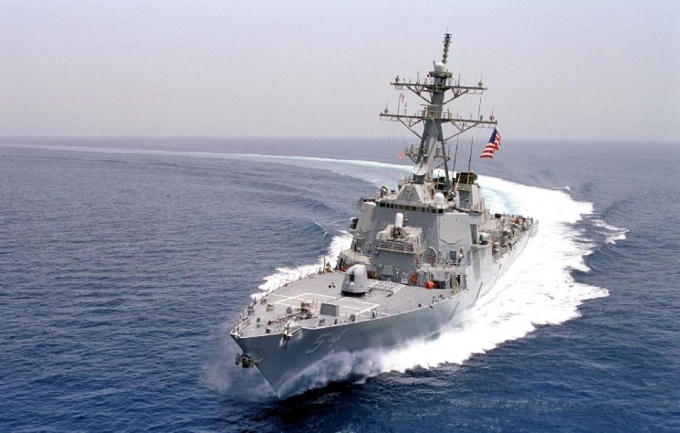 Tàu khu trục USS Curtis Wilbur của Mỹ. Ảnh: AFP