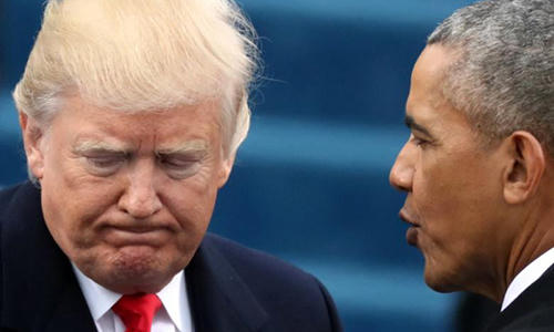 Tổng thống Mỹ Donald Trump, trái, cáo buộc người tiền nhiệm Barack Obama nghe lén. Ảnh- Reuters