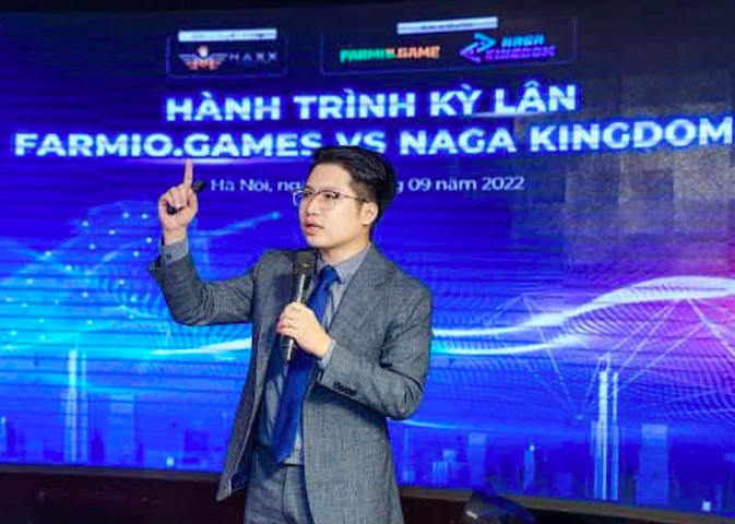 Đặng Quốc Thắng trong một buổi quảng bá sản phẩm. Ảnh: Công an Hà Nội