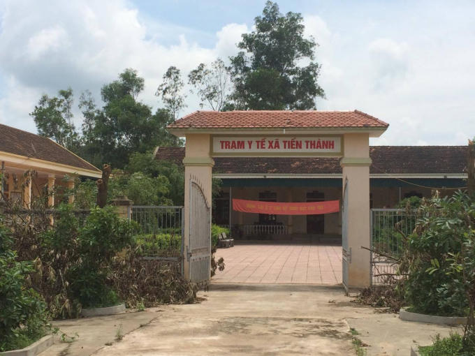 Trạm y tế xã Tiến Thành nơi bà Lương công tác.