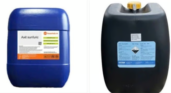 Công an Đăk Lăk đưa hình ảnh nhận dạng những can axit. Ảnh: Công an Đăk Lăk.