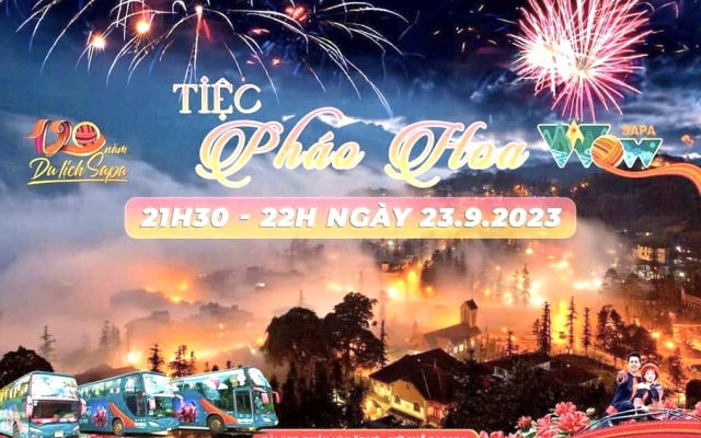 Tiệc pháo hoa chào mừng 120 năm du lịch Sa Pa