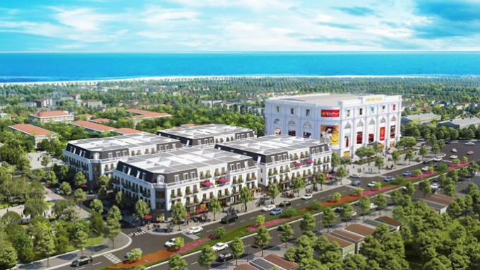 Phối cảnh minh họa tổ hợp TTTM và Vincom Shophouse Phú Yên.
