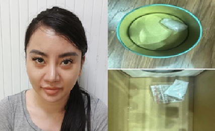 Đối tượng Trần Thị Khánh Ly cùng tang vật thu giữ