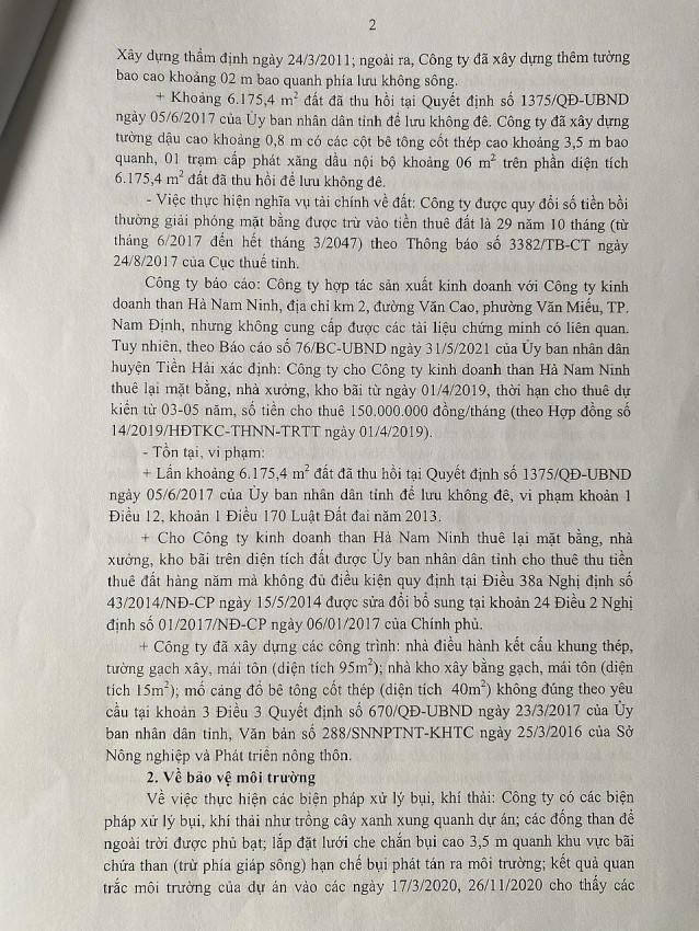Cơ quan chức năng chỉ ra những vi phạm của Công ty CP Trang Thiên Tân