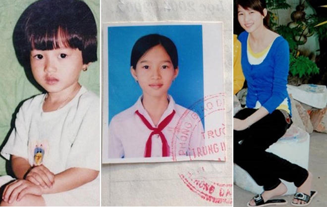 Đặng Thu Thảo quê Bạc Liêu, đăng quang Hoa hậu Việt Nam 2012. Thu Thảo có vẻ đẹp giản dị, chân chất khi còn đi học.