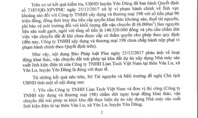 Kỳ 4 - Doanh nghiệp khai thác đất sét trái phép 6.000m3, Sở TNMT Bắc Giang khẳng định Phapluatplus.vn đăng tải đúng sự thật