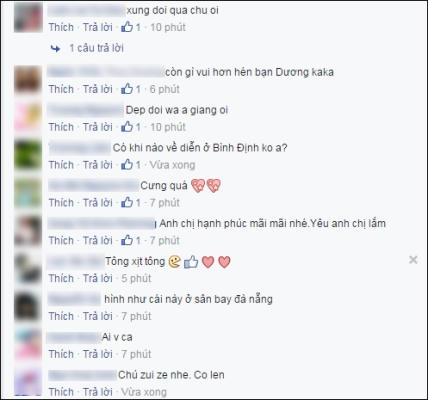 Các fan hâm mộ tỏ ra khá vui mừng và ủng hộ cặp đôi trước thông tin này. Ảnh: facebook.