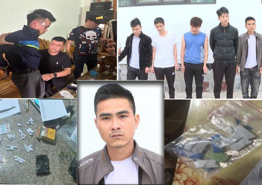 Nguyễn Bá Sơn và đồng bọn bị Công an thành phố Thanh Hóa bắt giữ. (Ảnh: CATH)