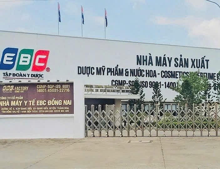 Nhà máy sản xuất của Công ty Cổ phần Nhà máy y tế EBC Đồng Nai, địa chỉ: đường số 6, KCN Giang Điền, xã Giang Điền, huyện Trảng Bom (CACC).