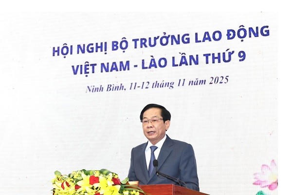 Ông Đỗ Thanh Bình, Ủy viên Trung ương Đảng, Bộ trưởng Bộ Nội vụ Việt Nam phát biểu tại hội nghị.