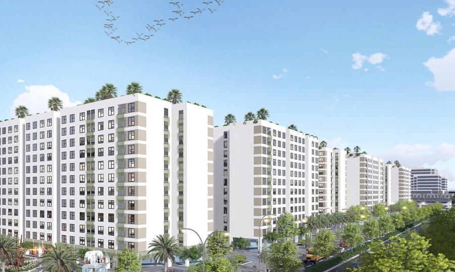 Mô hình khu chung cư nhà ở xã hội quy mô 2,1 ha tại xã Phước An.