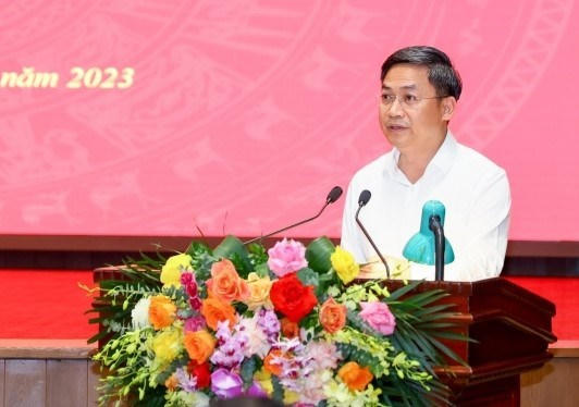 Ông Hà Minh Hải - Phó Chủ tịch UBND TP Hà Nội phát biểu tại một sự kiện vào tháng 6.2023. Ảnh: Hanoi.gov.vn
