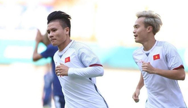 Quang Hải đã ghi bàn duy nhất giúp Việt Nam đá bại Nhật Bản tại ASIAD 2018. Ảnh: I.T