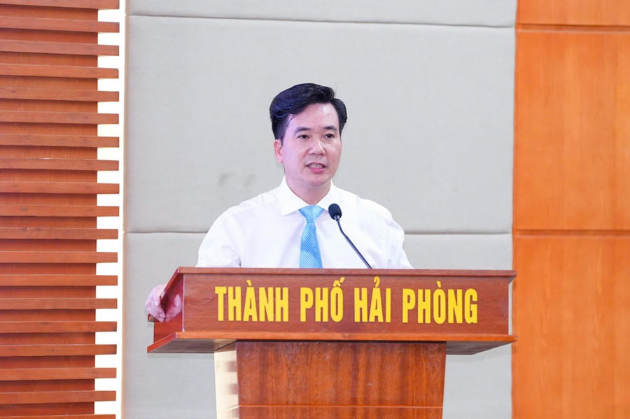 Ông Phạm Ngọc Dương, tân Giám đốc Sở Nội vụ phát biểu nhận nhiệm vụ.