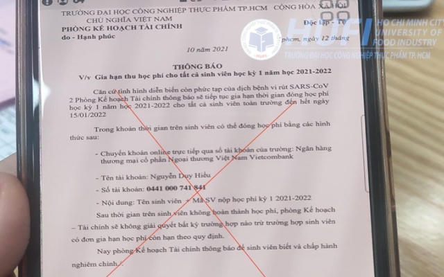 Cảnh báo sinh viên 'lừa' phụ huynh đóng học phí cho kẻ giả mạo