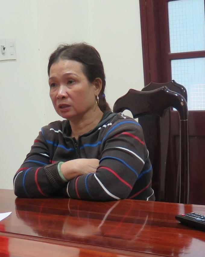 Đối tượng Đỗ Thị Hoa tại cơ quan điều tra (ảnh Văn Hoàng)