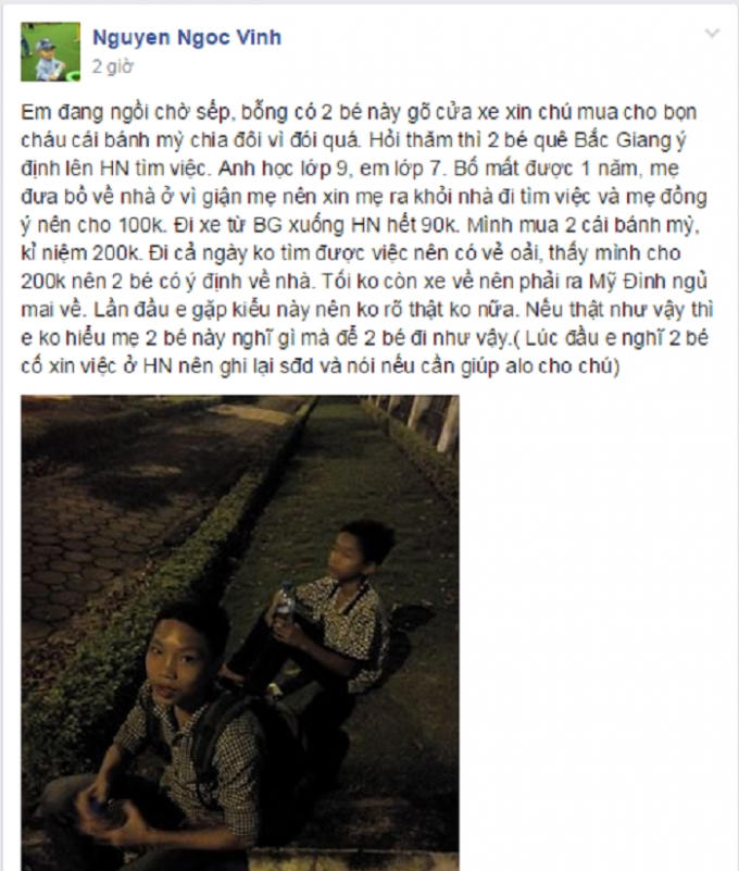 Câu chuyện được chia sẻ chiều 11/11. Nguồn: Nguyen Ngoc Vinh/www.otofun.net