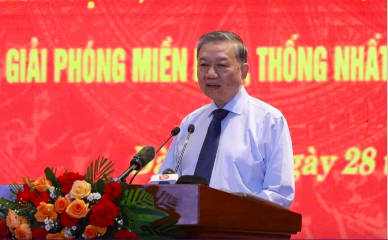 Tổng Bí thư Tô Lâm phát biểu tại buổi gặp mặt.