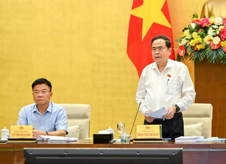 Chủ tịch Quốc hội Trần Thanh Mẫn phát biểu khai mạc phiên họp. (Ảnh: Duy Linh)