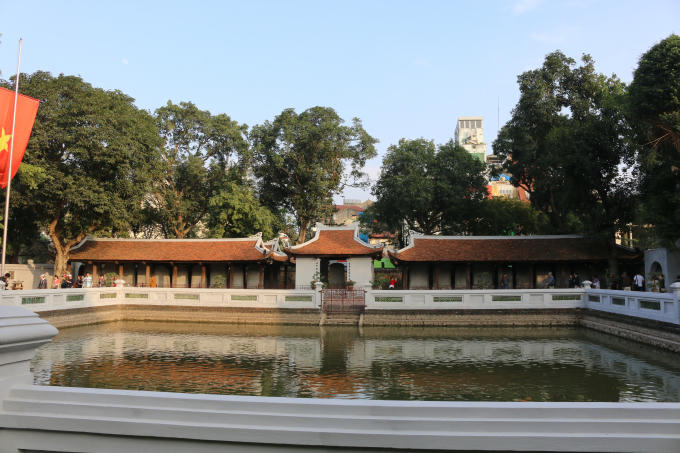 Diện mạo của Văn Miếu sau khi được quét vôi bảo tồn.