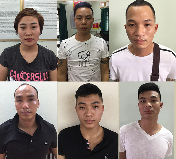 Các đối tượng bị bắt giữ.